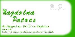 magdolna patocs business card